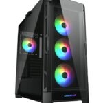 CC-COUGAR Case DUOFACE PRO RGB Tempered Glass MiddlePlus ATX Black (4x120mm ARGB fans preinstalled, 2 Front Panels)