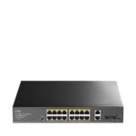 CUDY Switch GS1018PS2 16-GbE PoE with 2 Uplink GbE and 2 Uplink SFP