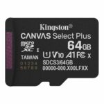 KINGSTON Memory Card MicroSD Canvas Select Plus SDCS3/64GBSP, Class 10