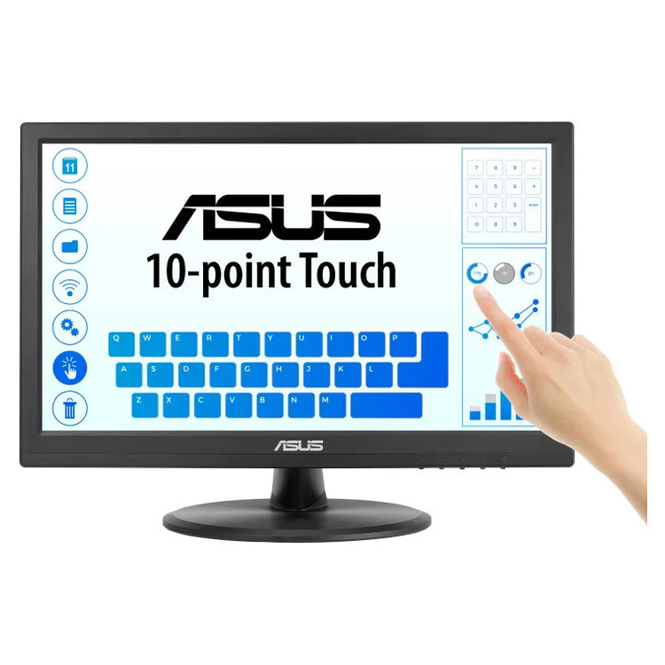 207-80-ASMTVT169HE ASUS Monitor ASUS VT169HE, 15.6'' Touch 10-point, FHD, 5ms, 60Hz IPS, HDMI, D-SUB, Eye Care+ Technology, 3YearsW - Image 1