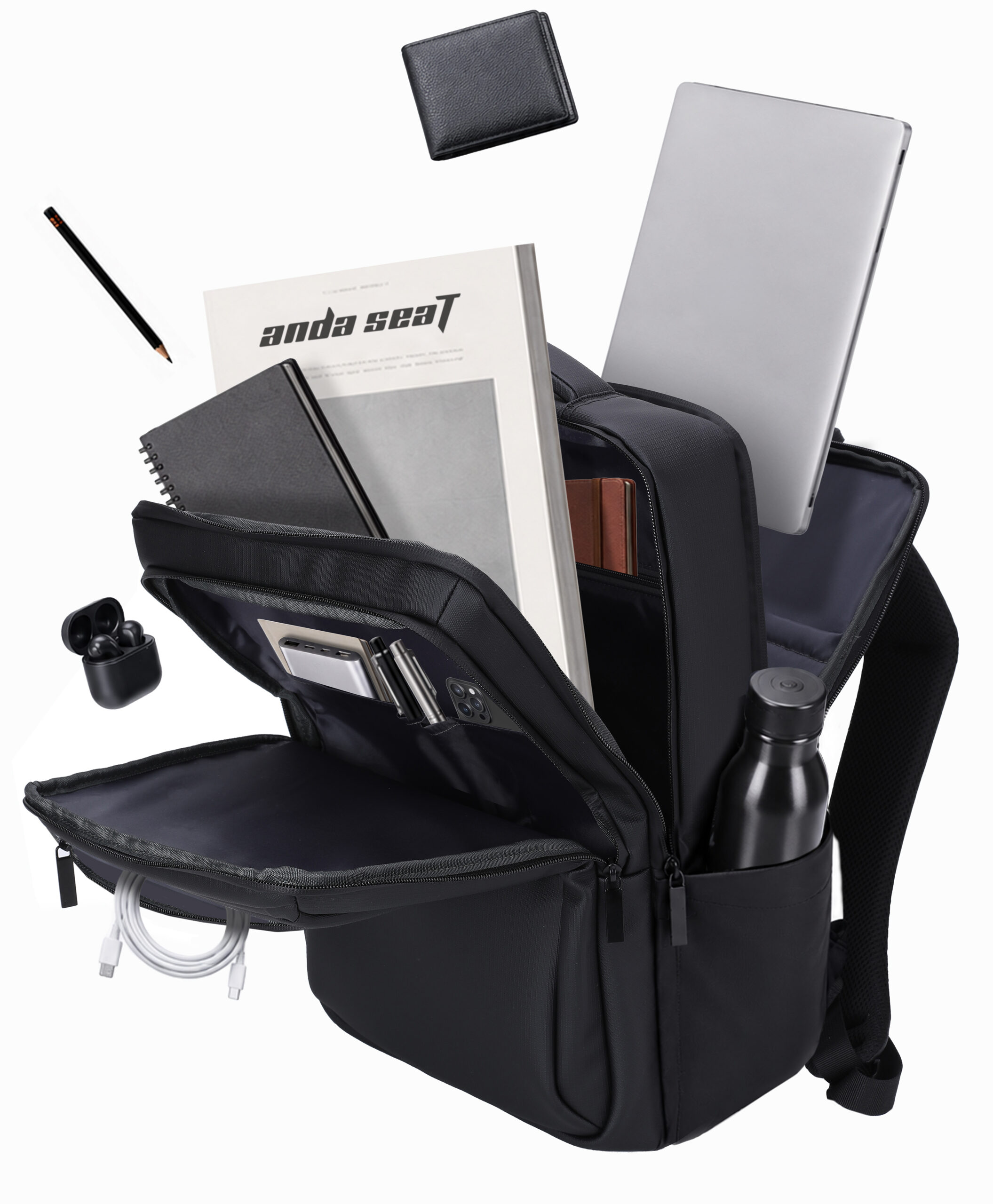 278-00-ADSBGPROBK ANDA SEAT Backpack PROLINE 16" 42x30x15cm BLACK - Image 1